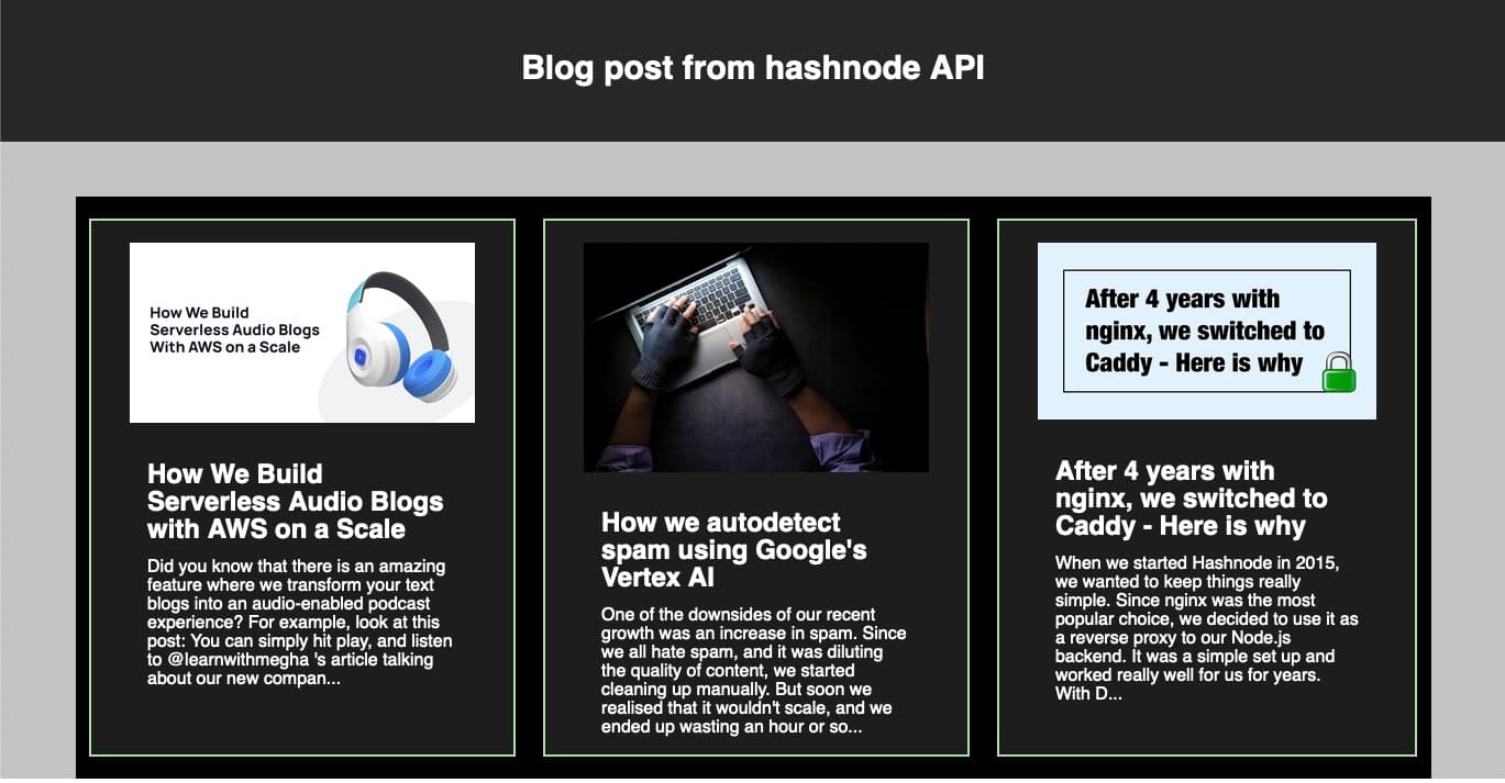 Hashnode API with NextJS